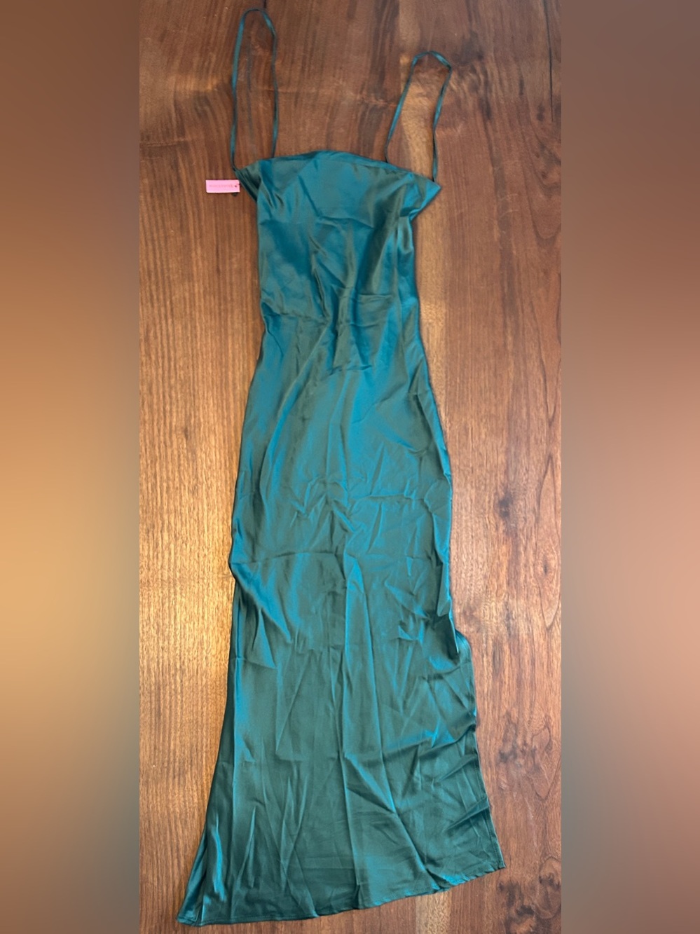 Kama Cham Deep Emerald Montana Green Maxi slip dress Silky Gown  Size S New